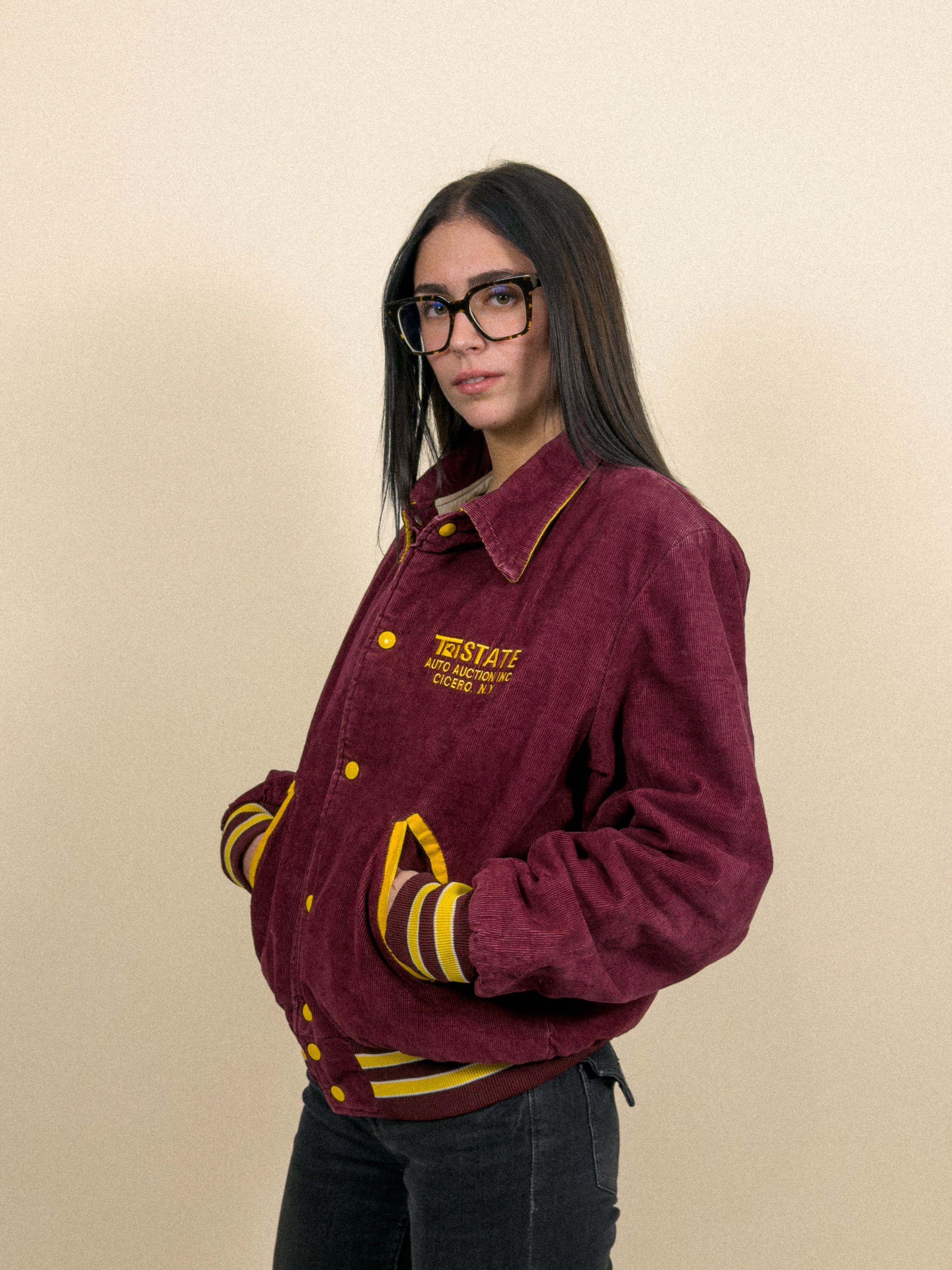 Corduroy Work Jacket Bordeaux 80s | Size M | Vintage