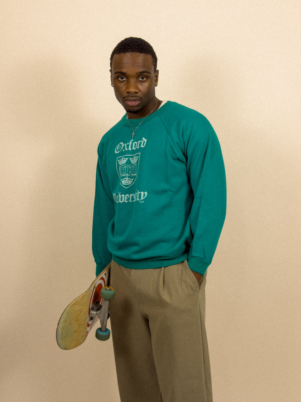 Oxford University Sweatshirt Grey 80-90s | Size XL | Vintage