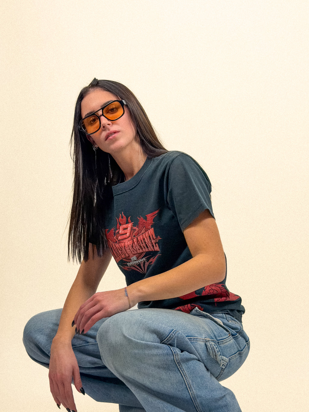 Nascar T-shirt Black 90s | Size S (Women) | Vintage