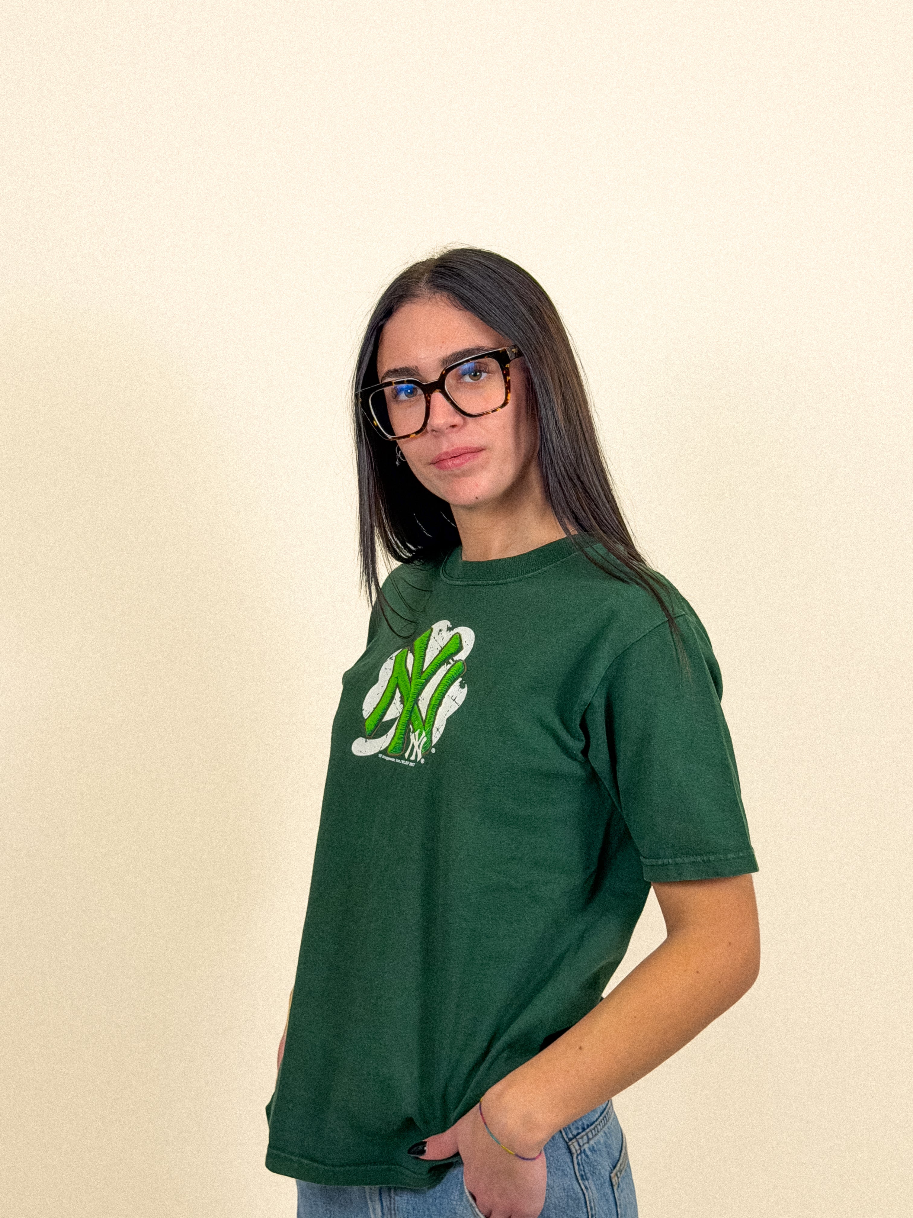 Lee Sport NY Yankees T-shirt Green | Size S