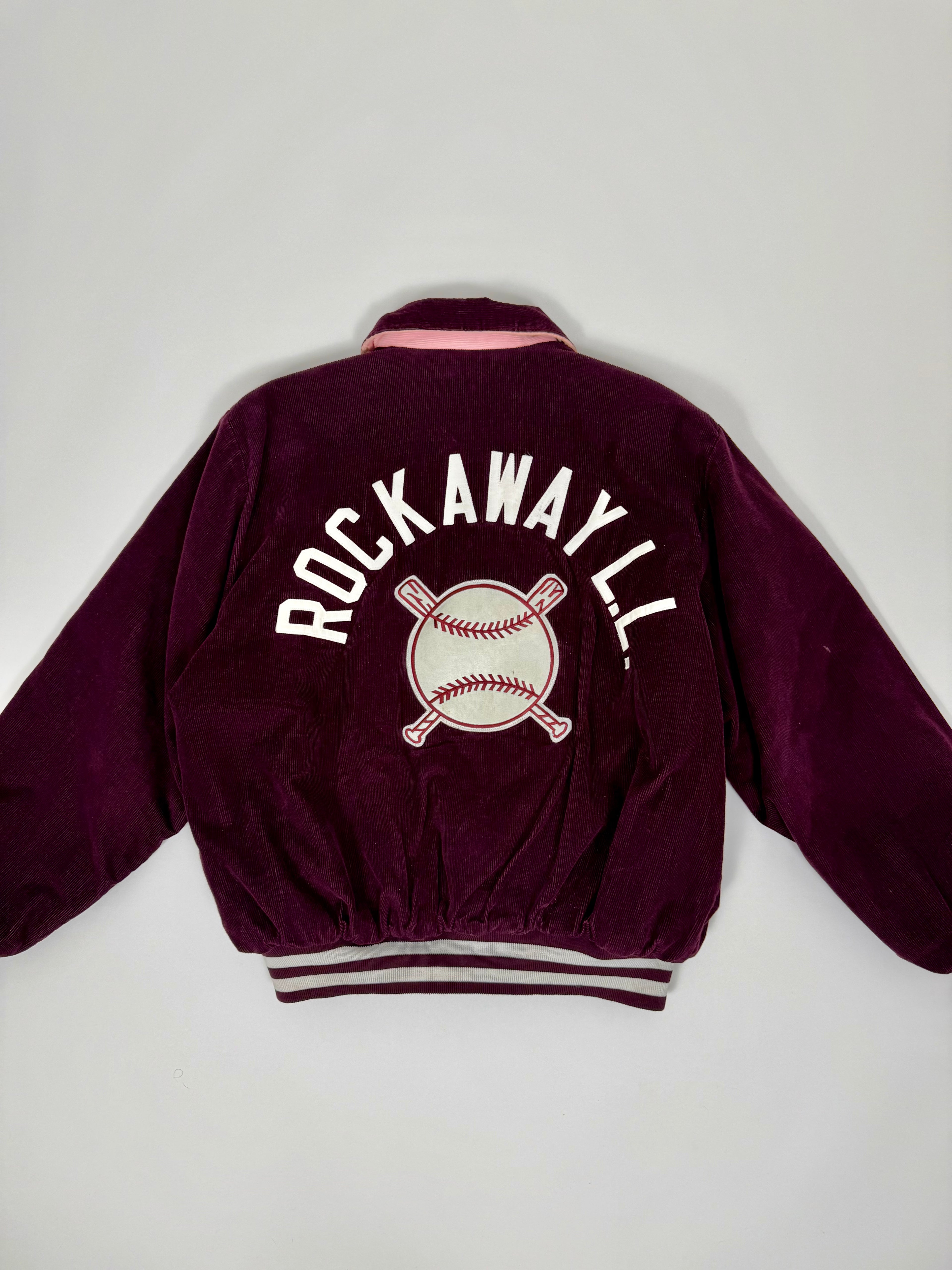 Corduroy Baseball Jacket Bordeaux 80s | Size XL | Vintage