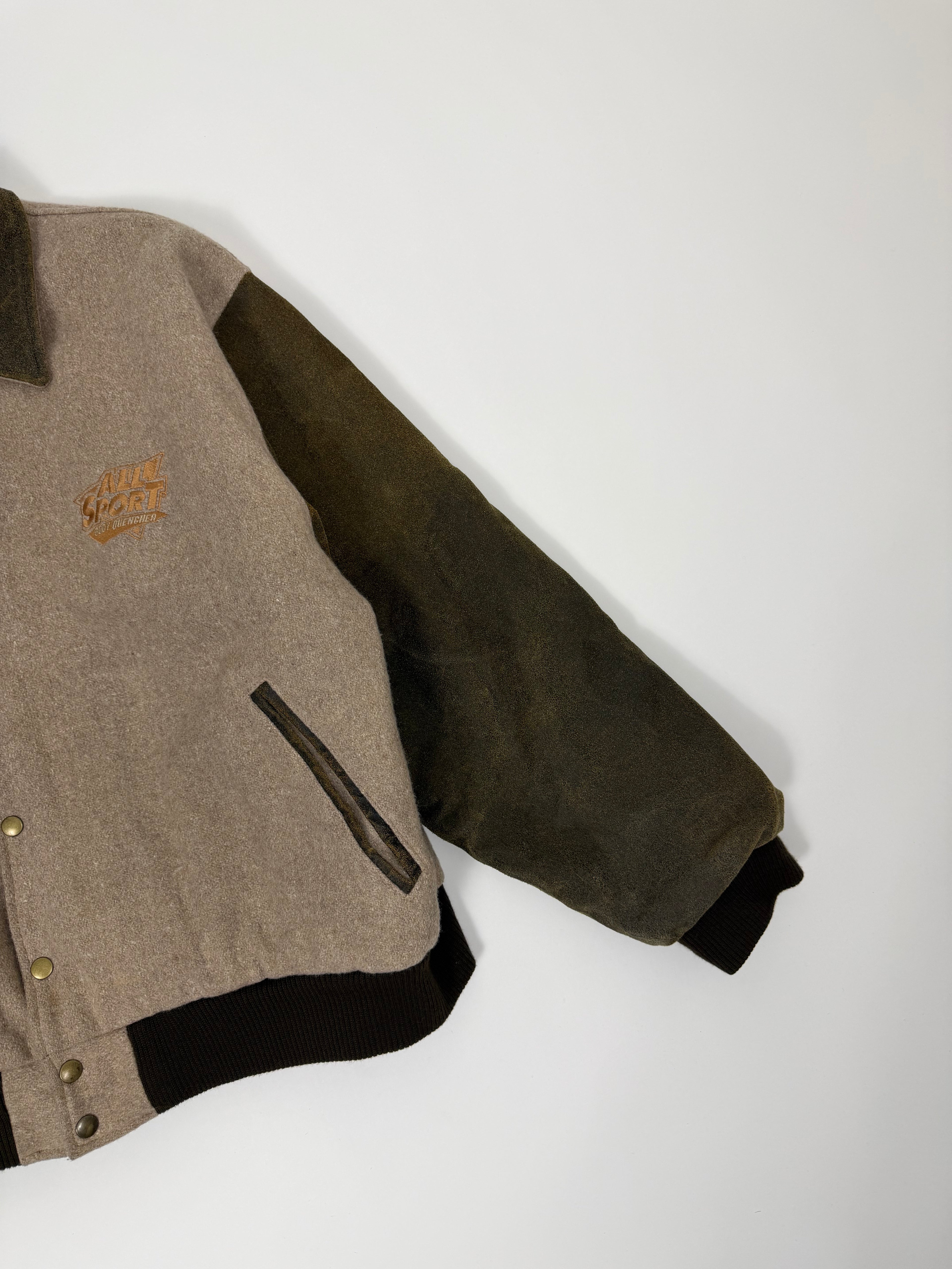 New York Basketball Varsity Jacket Beige 1996 | Size XL | Vintage