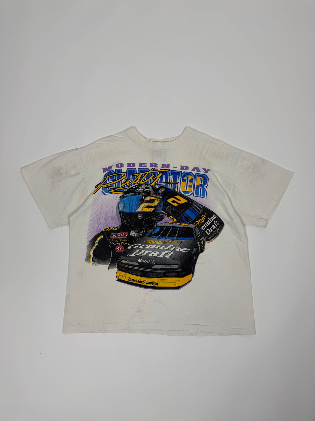 Nascar T-shirt White 80s | Size L | Vintage