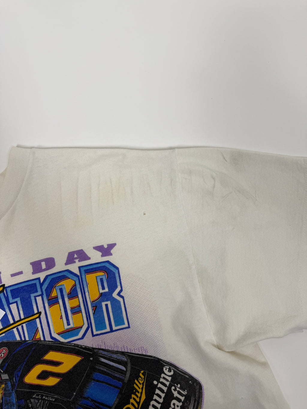 Nascar T-shirt White 80s | Size L | Vintage