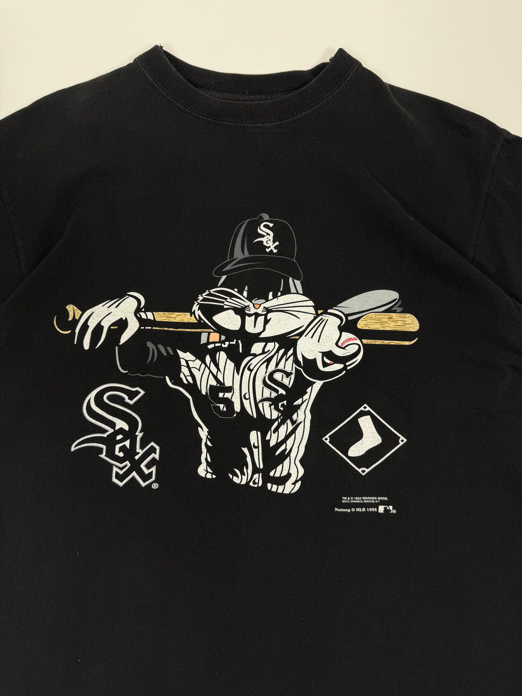 Warner Bros x MLB T-shirt black 1995 | Size S-M | Vintage